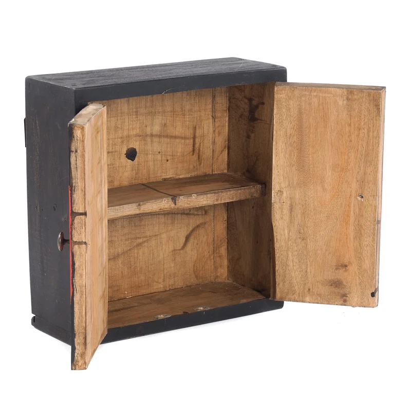 MEDIZINSCHRANK "MEDIC" | 35x35x13 cm, Mahagoni | Wandschrank | Farbe: 04 schwarz-natur