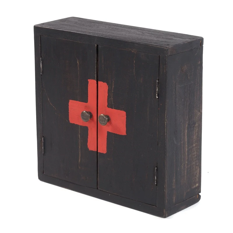 MEDIZINSCHRANK "MEDIC" | 35x35x13 cm, Mahagoni | Wandschrank | Farbe: 04 schwarz-natur