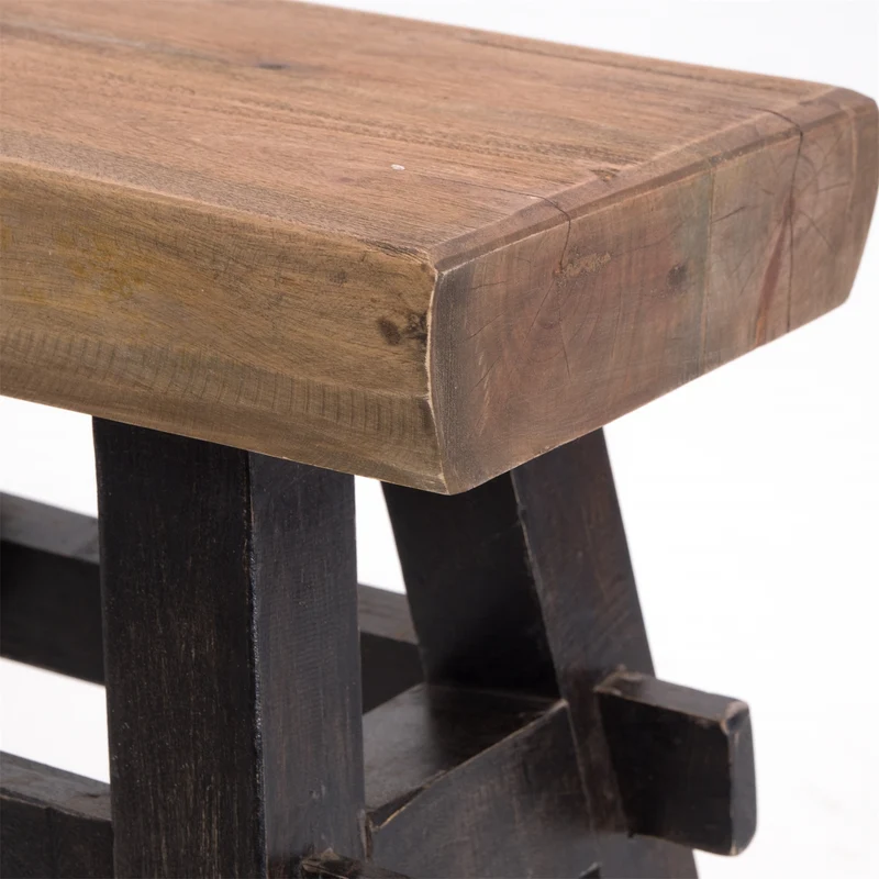 HOLZ HOCKER "VINTAGE 40" | Hartholz, 43x45 cm (HxB) | Sitzhocker | Farbe: 04 schwarz-natur