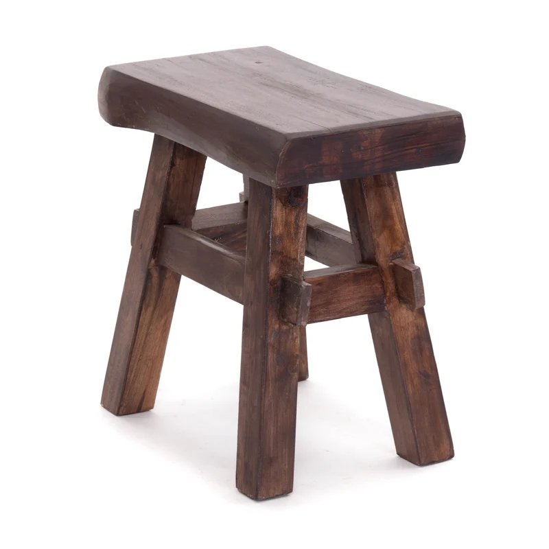 HOLZ HOCKER "VINTAGE 40" | Hartholz, 43x45 cm (HxB) | Sitzhocker | Farbe: 03 dunkelbraun