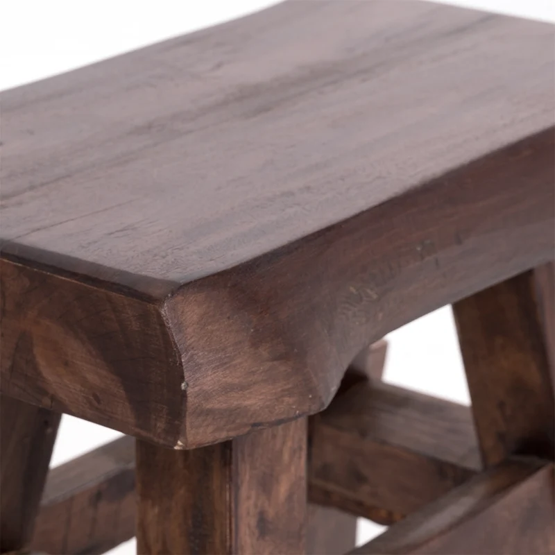 HOLZ HOCKER "VINTAGE 40" | Hartholz, 43x45 cm (HxB) | Sitzhocker | Farbe: 03 dunkelbraun