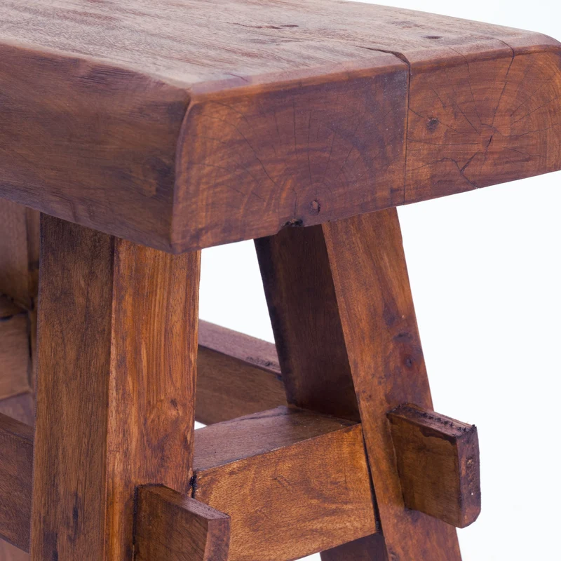 HOLZ HOCKER "VINTAGE 40" | Hartholz, 43x45 cm (HxB) | Sitzhocker | Farbe: 02 hellbraun