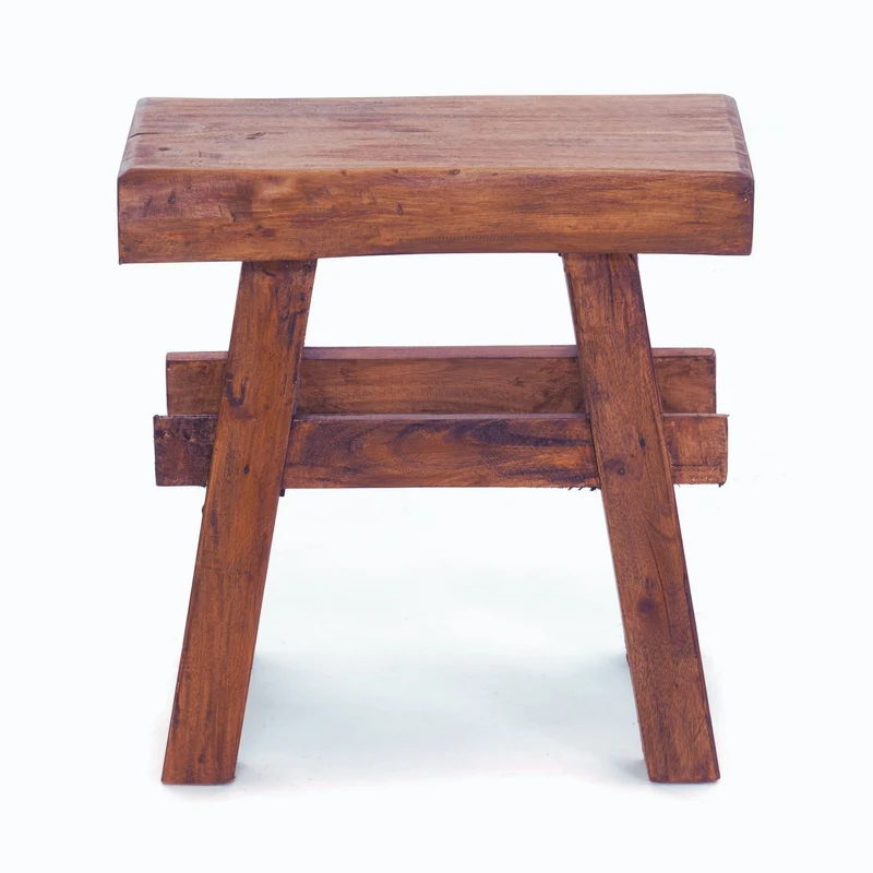 HOLZ HOCKER "VINTAGE 40" | Hartholz, 43x45 cm (HxB) | Sitzhocker | Farbe: 02 hellbraun