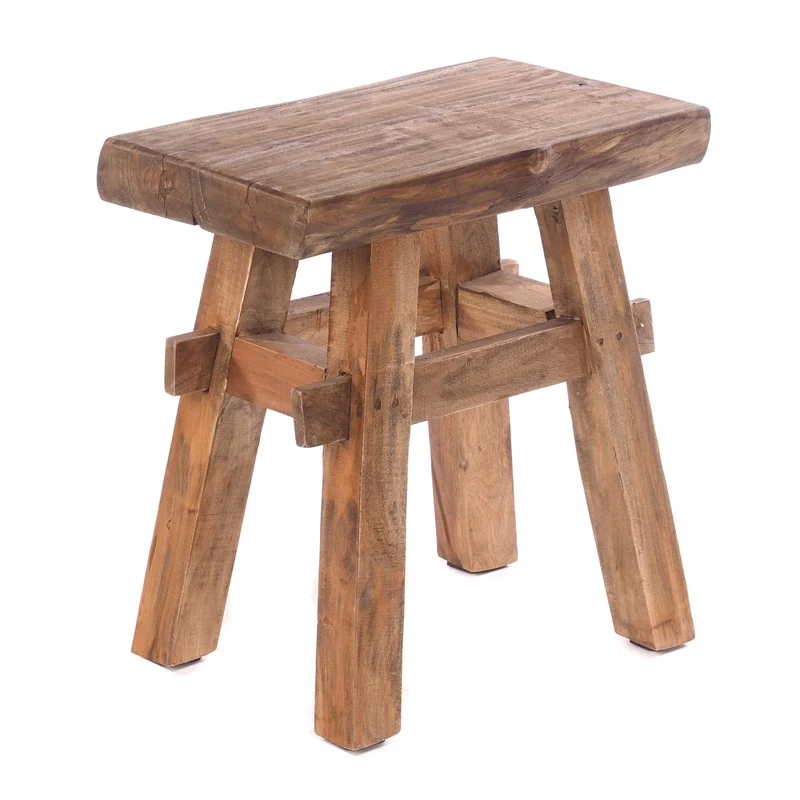HOLZ HOCKER "VINTAGE 40" | Hartholz, 43x45 cm (HxB) | Sitzhocker | Farbe: 01 natur-vintage