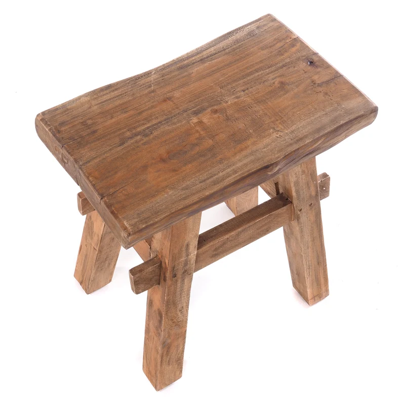 HOLZ HOCKER "VINTAGE 40" | Hartholz, 43x45 cm (HxB) | Sitzhocker | Farbe: 01 natur-vintage
