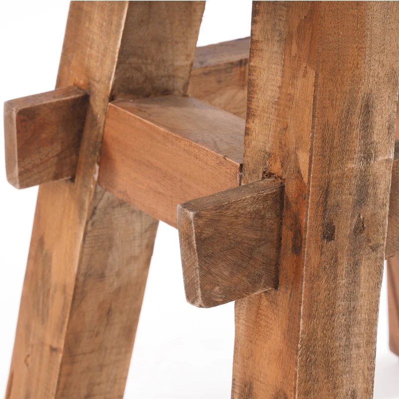 HOLZ HOCKER "VINTAGE 40" | Hartholz, 43x45 cm (HxB) | Sitzhocker | Farbe: 01 natur-vintage