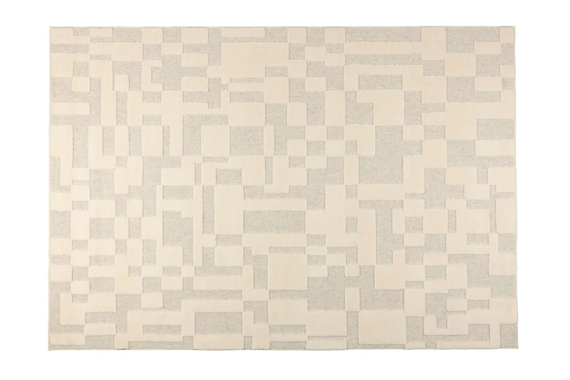 Zuiver Teppich Bricks 200 × 300 cm Grey – Beige, Wolle