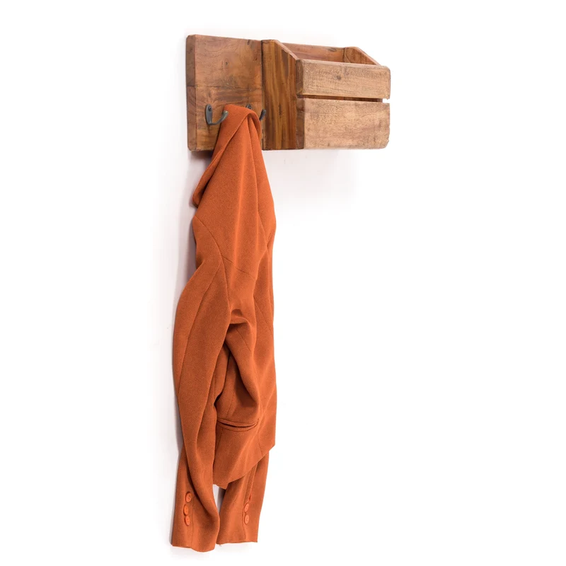 SCHLÜSSELBRETT "LINO" | mit 3 Haken | Holz Wandgarderobe