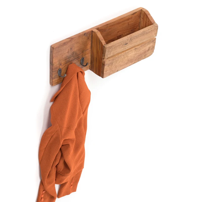 SCHLÜSSELBRETT "LINO" | mit 3 Haken | Holz Wandgarderobe