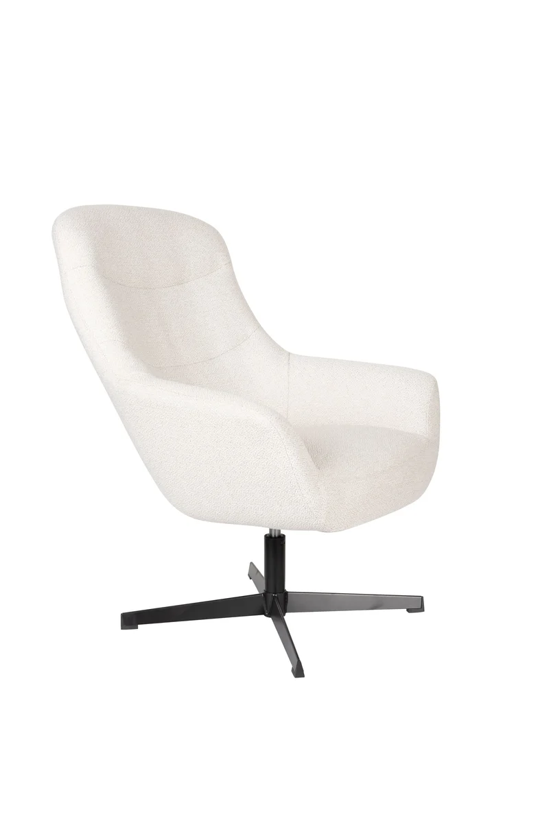 White Label Living Loungesessel Yuki Off – Weiß, Polypropylen, 84,5 × 73 × 94,5 cm