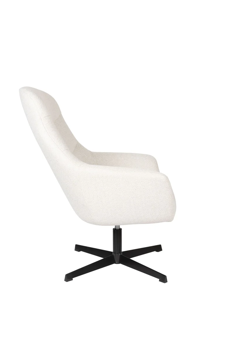White Label Living Loungesessel Yuki Off – Weiß, Polypropylen, 84,5 × 73 × 94,5 cm