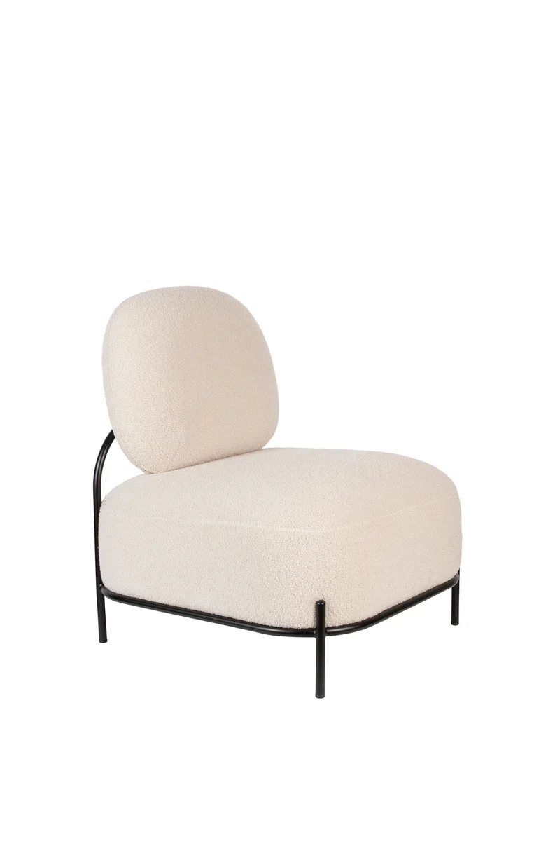 White Label Living Loungesessel Polly Teddy Ivory – Polypropylen, 71,5 × 66 × 77 cm