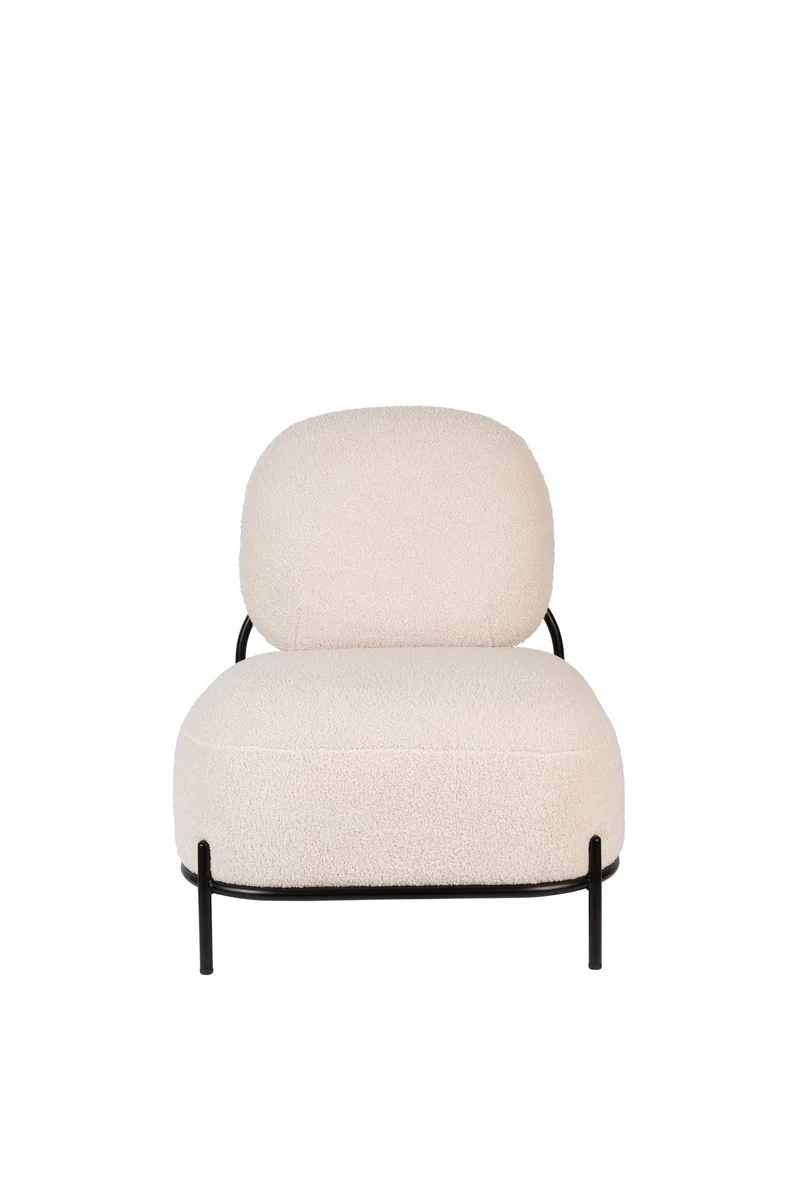 White Label Living Loungesessel Polly Teddy Ivory – Polypropylen, 71,5 × 66 × 77 cm