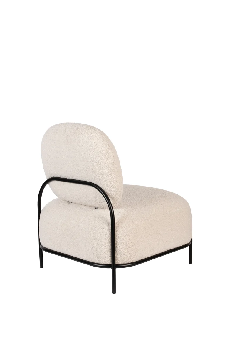 White Label Living Loungesessel Polly Teddy Ivory – Polypropylen, 71,5 × 66 × 77 cm