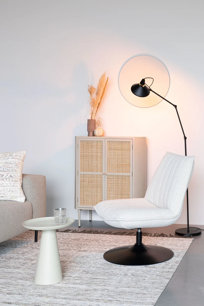 White Label Living Loungesessel Jax Off Weiß Bouclé – 79 × 68 × 85 cm