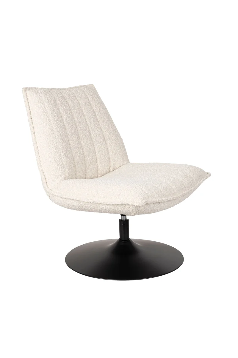 White Label Living Loungesessel Jax Off Weiß Bouclé – 79 × 68 × 85 cm