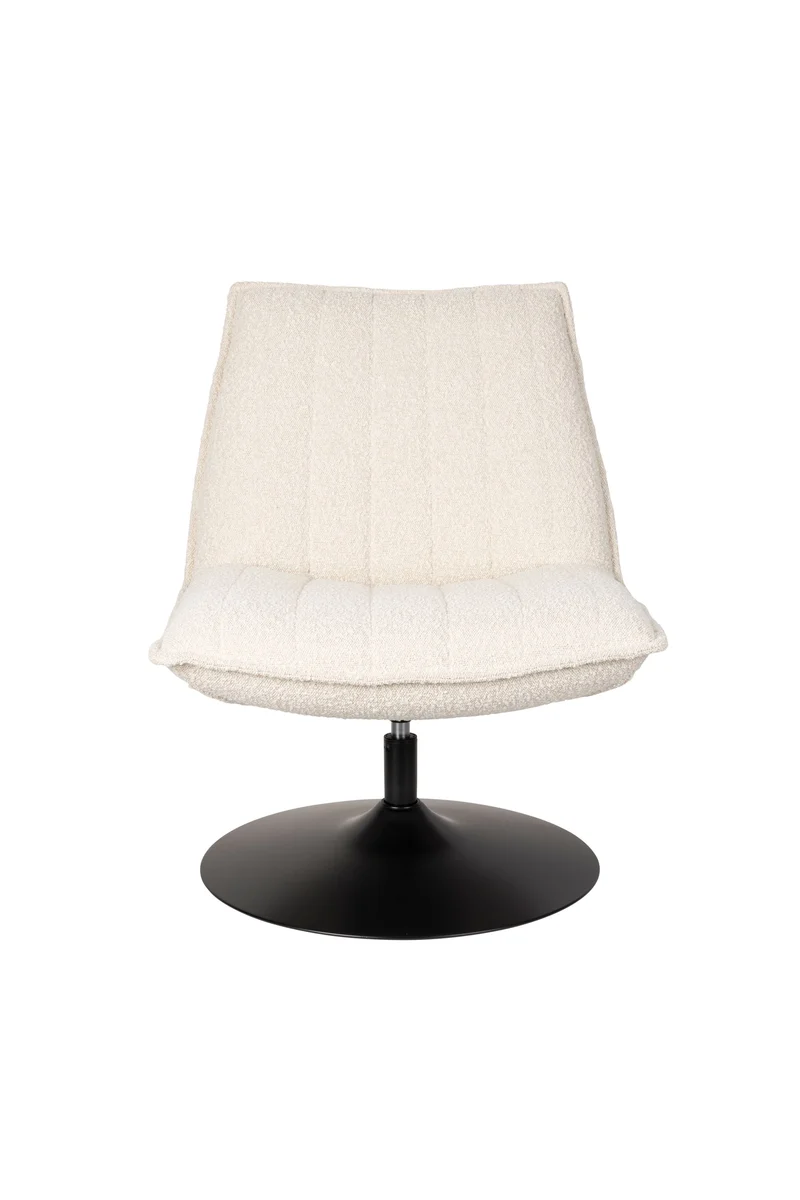 White Label Living Loungesessel Jax Off Weiß Bouclé – 79 × 68 × 85 cm