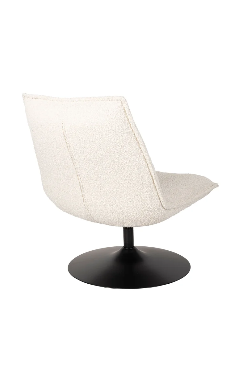 White Label Living Loungesessel Jax Off Weiß Bouclé – 79 × 68 × 85 cm