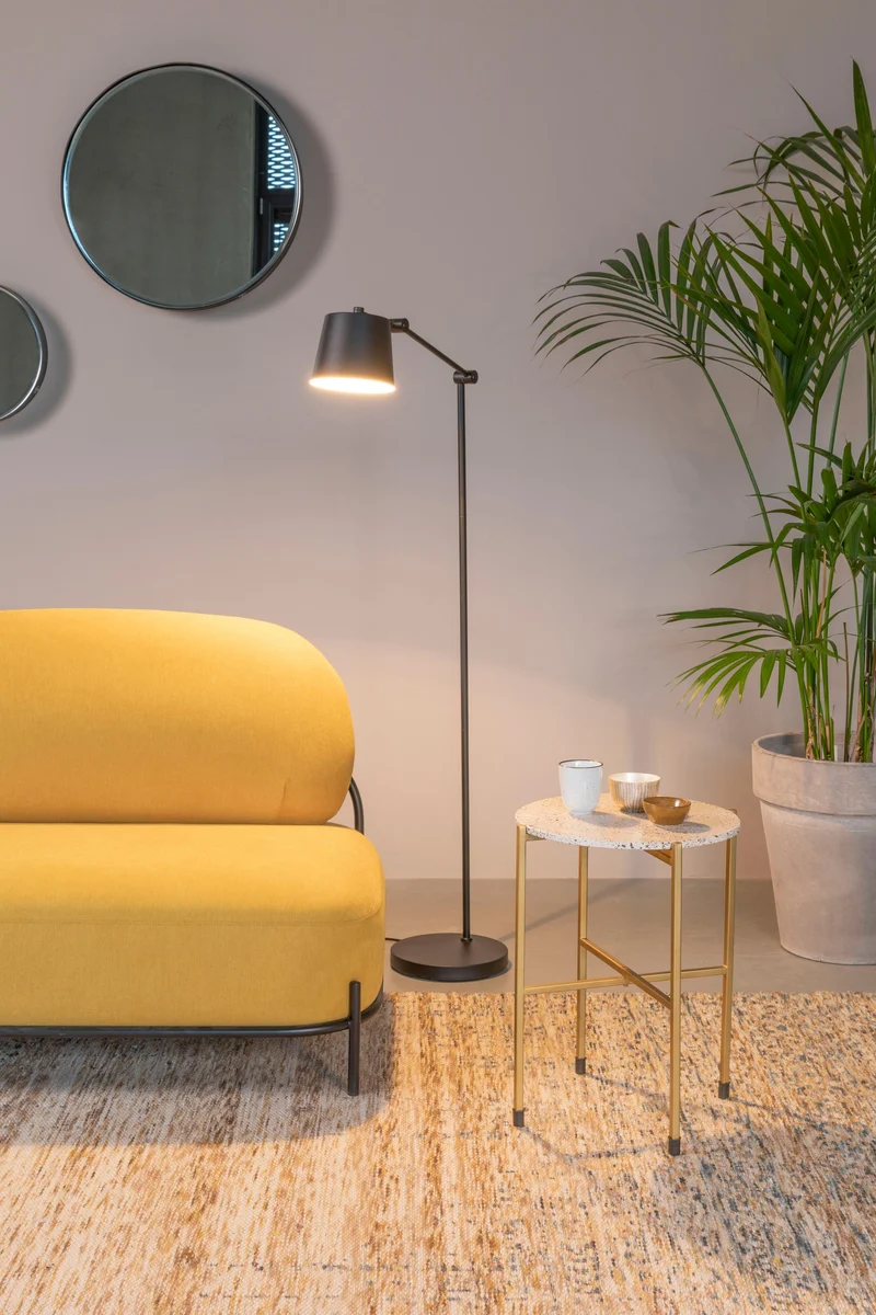 White Label Living Stehleuchte Hajo – Eisen, 55 × 25 × 135 cm