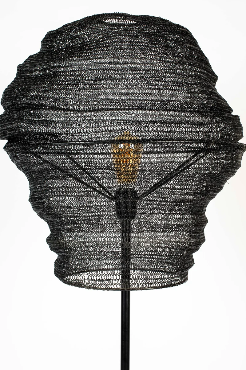 White Label Living Stehleuchte Lena – Schwarz, Eisen, 51 × 51 × 154 cm