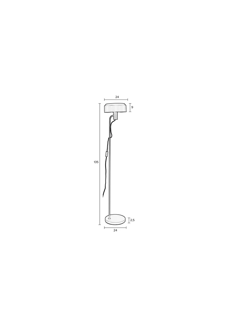 White Label Living Stehleuchte Landon – Eisen, 24 × 24 × 135 cm