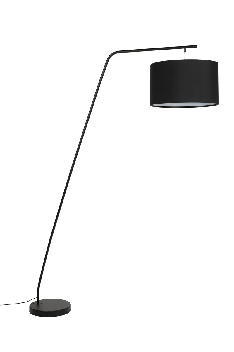 White Label Living Stehleuchte Martine – Schwarz, Metall, 160 × 50 × 220 cm