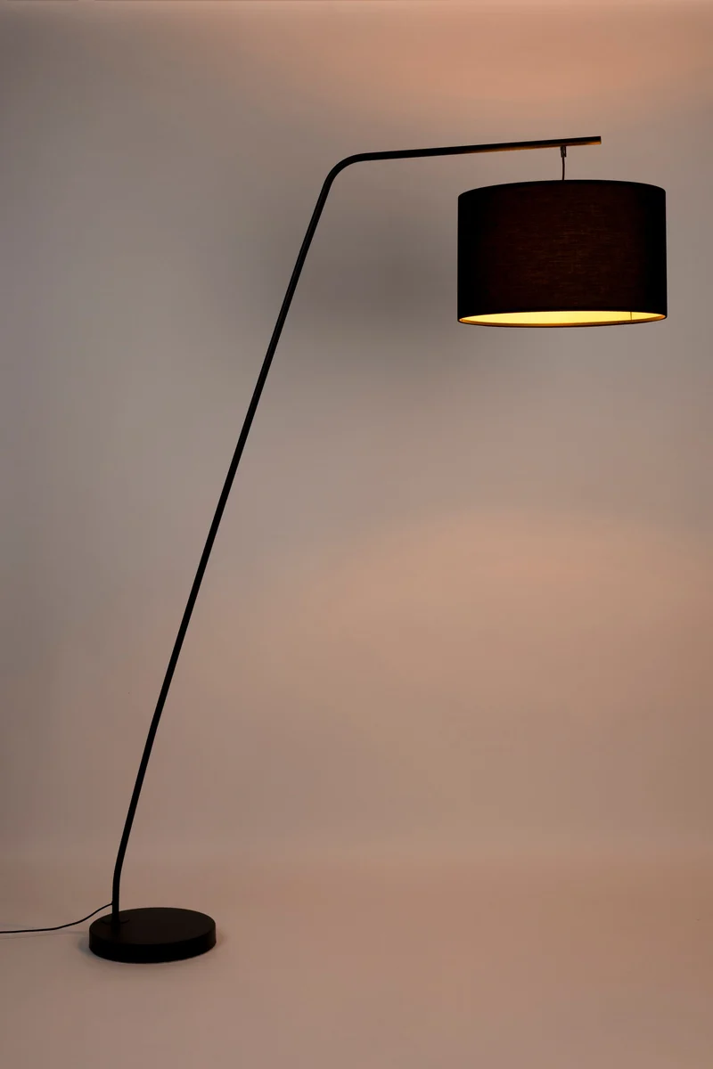 White Label Living Stehleuchte Martine – Schwarz, Metall, 160 × 50 × 220 cm