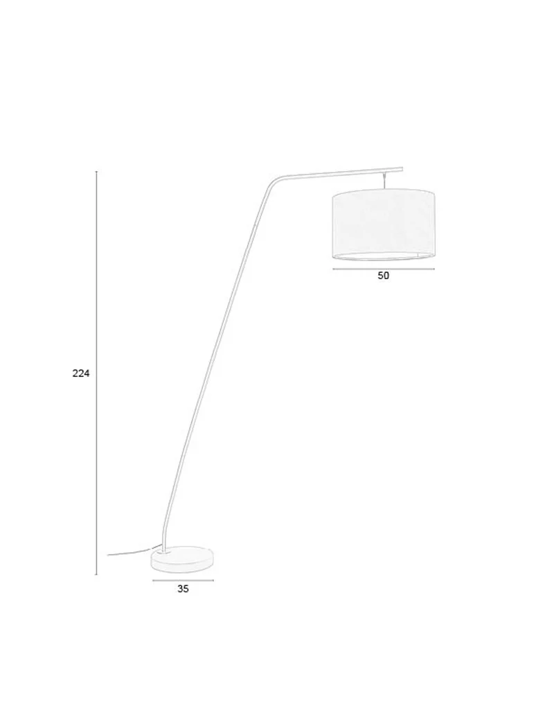 White Label Living Stehleuchte Martine – Schwarz, Metall, 160 × 50 × 220 cm