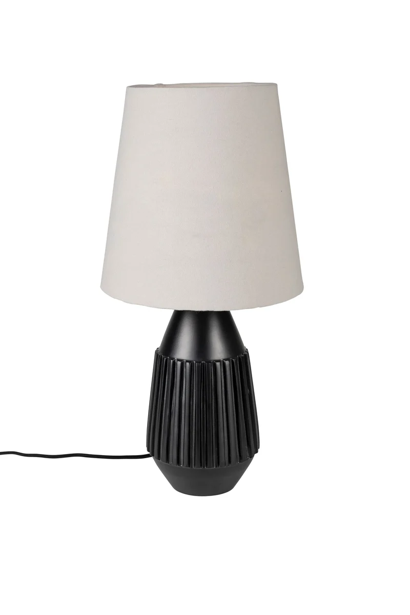 White Label Living Tischleuchte Aysa – Schwarz, Aluminium, 25 × 25 × 52 cm