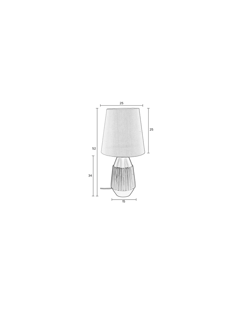 White Label Living Tischleuchte Aysa – Schwarz, Aluminium, 25 × 25 × 52 cm