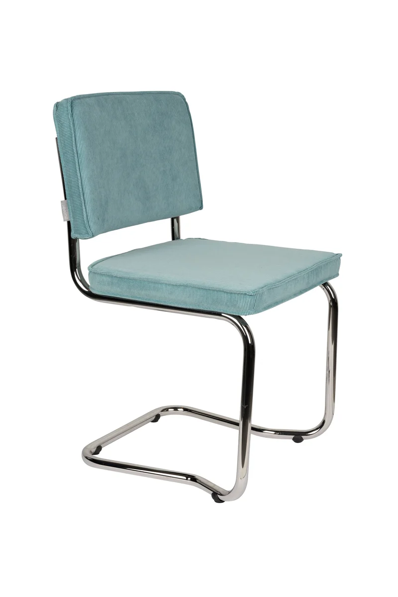 Zuiver Stuhl Ridge Kink Rib Blue 12a – Stoff, 50 × 48 × 85 cm, 2er-Set