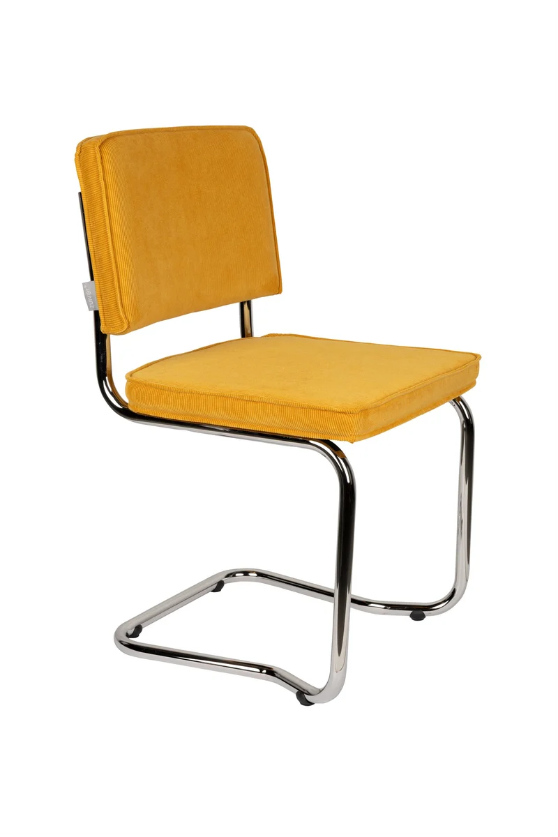Zuiver Stuhl Ridge Kink Rib Yellow 24a – Stoff, 50 × 48 × 85 cm, 2er-Set