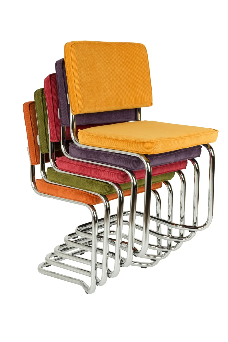 Zuiver Stuhl Ridge Kink Rib Cool Grey 32a – Stoff, 50 × 48 × 85 cm, 2er-Set