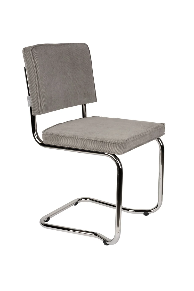 Zuiver Stuhl Ridge Kink Rib Cool Grey 32a – Stoff, 50 × 48 × 85 cm, 2er-Set