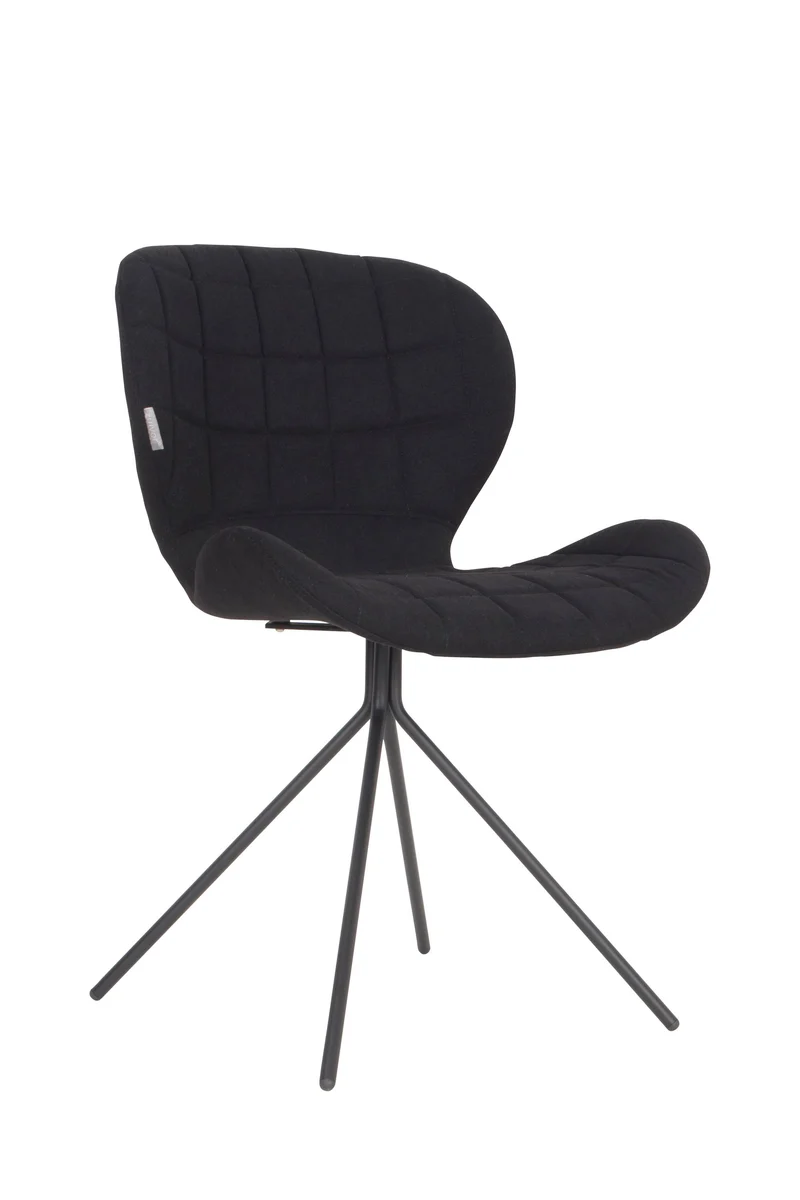Zuiver Stuhl Omg – Schwarz, Stoff, 59 × 51 × 79 cm, 2er-Set