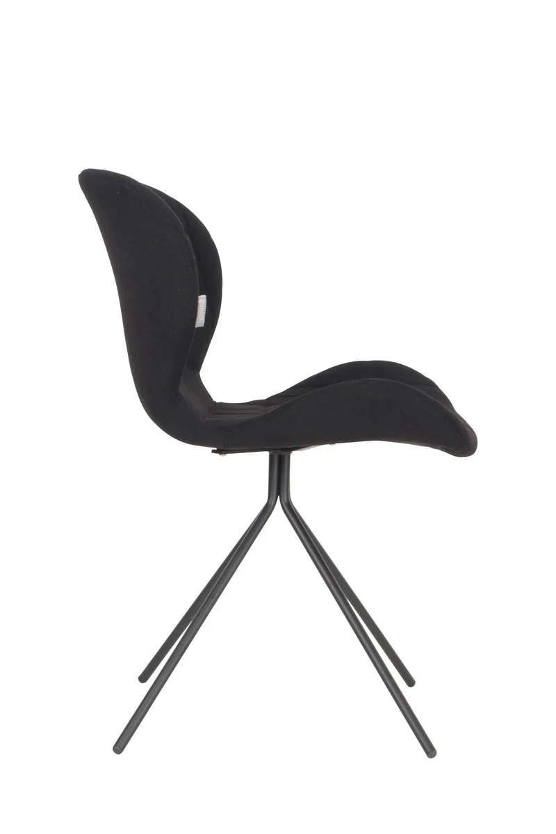 Zuiver Stuhl Omg – Schwarz, Stoff, 59 × 51 × 79 cm, 2er-Set