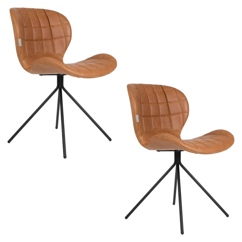 Zuiver Stuhl Omg Ll – Braun, Stoff, 59 × 51 × 79 cm, 2er-Set