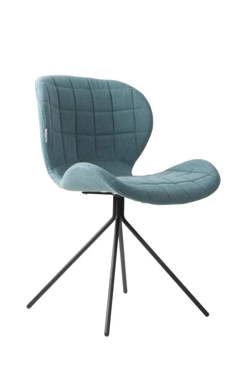 Zuiver Stuhl Omg – Blau, Stoff, 59 × 51 × 79 cm, 2er-Set