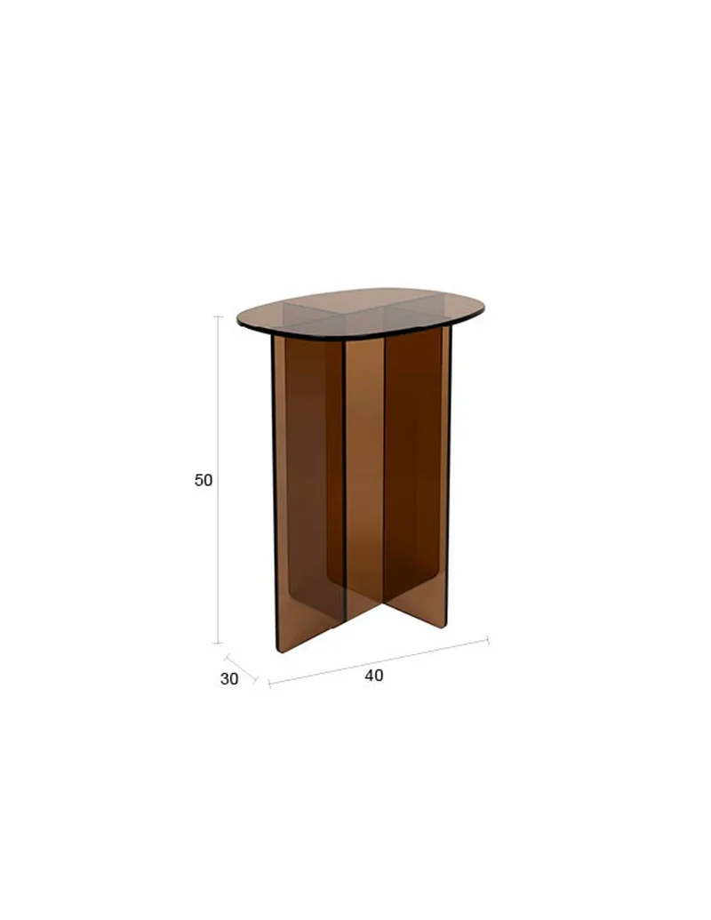 Zuiver Beistelltisch Linea – Braun, Glas, 40 × 30 × 50 cm