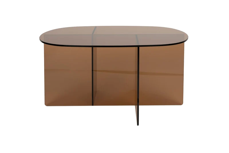 Zuiver Couchtisch Linea – Braun, Glas, 80 × 60 × 40 cm