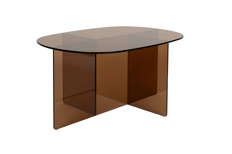 Zuiver Couchtisch Linea – Braun, Glas, 80 × 60 × 40 cm