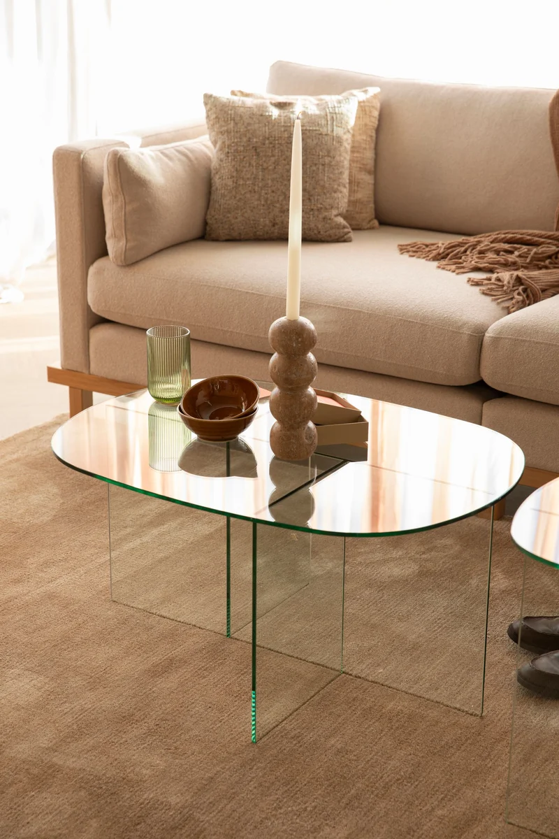 Zuiver Couchtisch Linea Transparant – clear, Glas, 80 × 60 × 40 cm