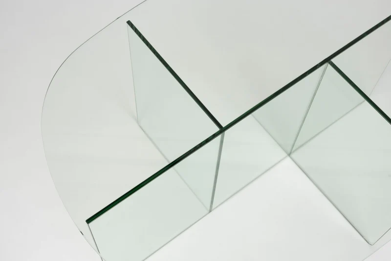 Zuiver Couchtisch Linea Transparant – clear, Glas, 80 × 60 × 40 cm