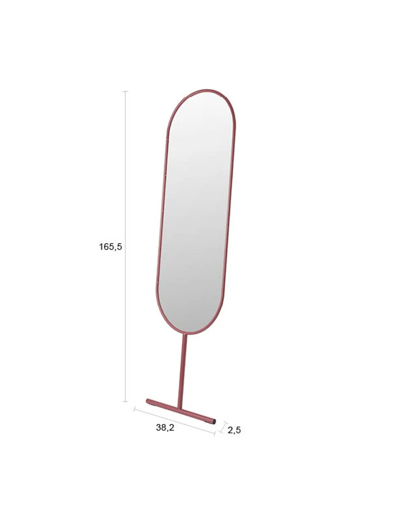 Zuiver Spiegel Tess Marsala – Stahl, 2,5 × 38,2 × 165,5 cm