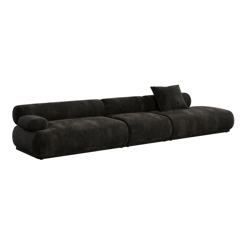 Zuiver Sofa Rembrandt 4,5-Sitzer links – Dunkelbraun, Polyester, 402 × 68 cm