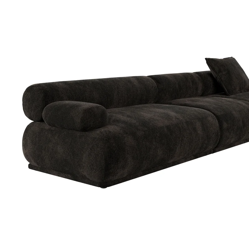 Zuiver Sofa Rembrandt 4,5-Sitzer links – Dunkelbraun, Polyester, 402 × 68 cm
