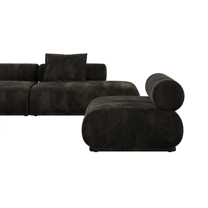 Zuiver Sofa Rembrandt 4,5-Sitzer links – Dunkelbraun, Polyester, 402 × 68 cm