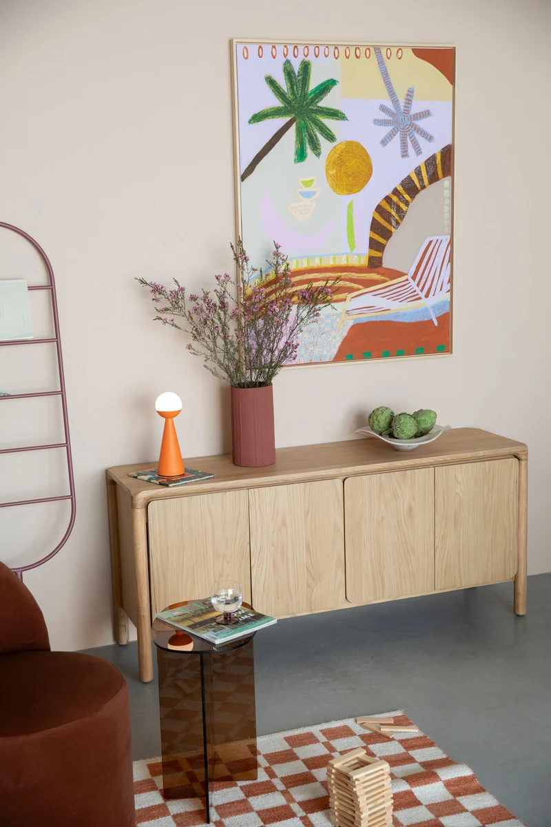 Zuiver Sideboard Storm – Natur, Eichenfurnier, 42,5 × 160 × 70 cm