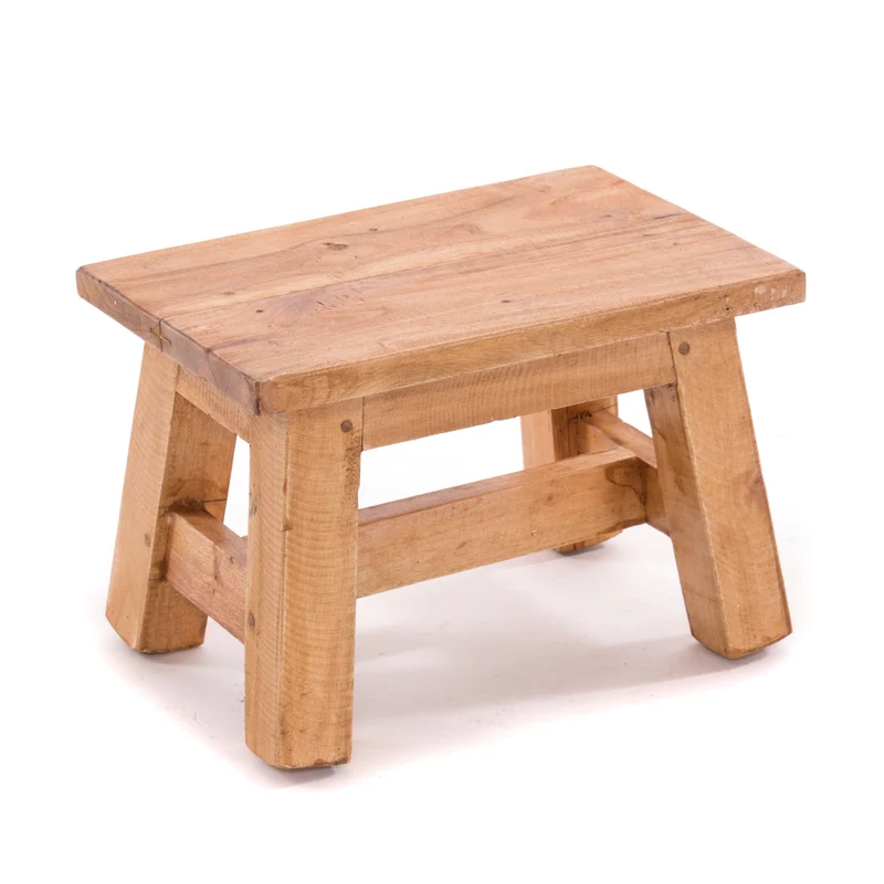FUSSHOCKER Monte | 30x21cm(BxH), kleiner Holzhocker aus Mahagoni Holz | Farbe: 08 honigfarben gewachst