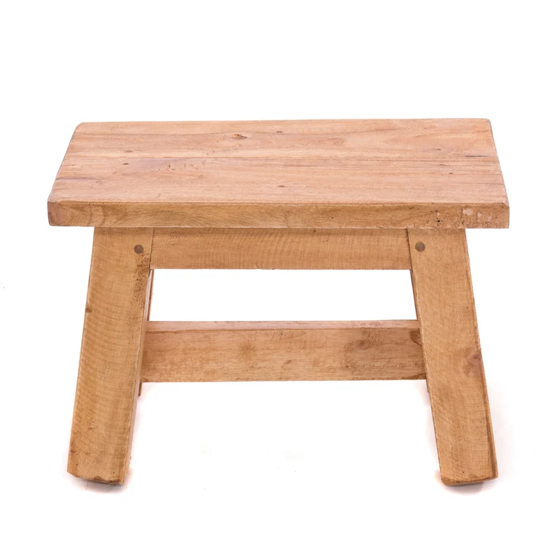 FUSSHOCKER Monte | 30x21cm(BxH), kleiner Holzhocker aus Mahagoni Holz | Farbe: 08 honigfarben gewachst